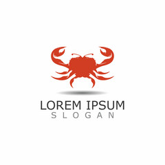 Crab vector illustration. Sea Logo creature in flat design crab icon Water animal