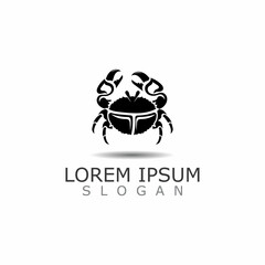 Crab vector illustration. Sea Logo creature in flat design crab icon Water animal