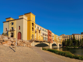 Fototapeta premium Sunny view of the Lake Las Vegas