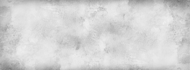 White background with grunge texture, watercolor painted marbled white background with vintage grunge textured design on stone gray color banner, distressed old antique parchment paper - obrazy, fototapety, plakaty