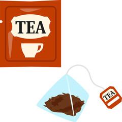 個包装された紅茶のティーバッグ - obrazy, fototapety, plakaty