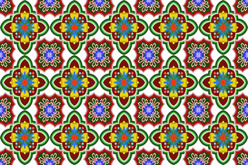 Christmas floral geometric seamless pattern