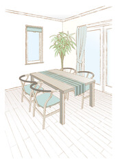 ダイニングルームのベクターイラスト