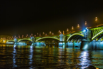 Fototapeta na wymiar Margaret or Margit Bridge in Budapest city, Hungary