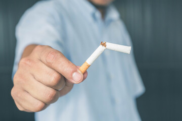 Quitting smoking habit. smoke harms the health.
