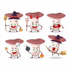 Halloween expression emoticons with cartoon character of rassula