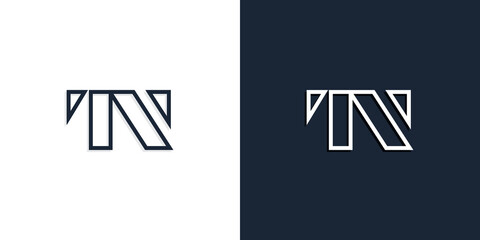 Abstract line art initial letters TN logo.
