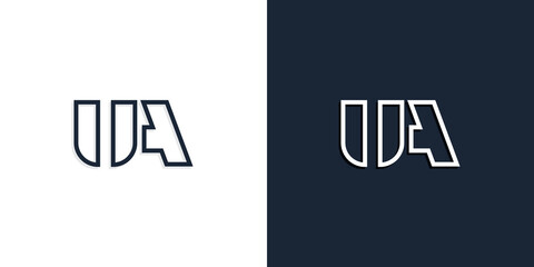 Abstract line art initial letters UA logo.