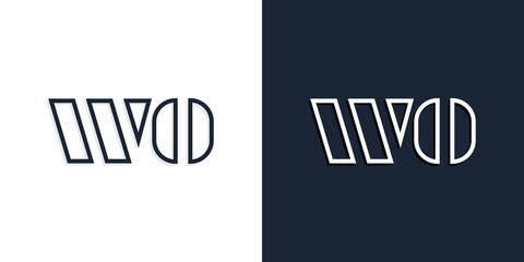 Abstract line art initial letters WO logo.