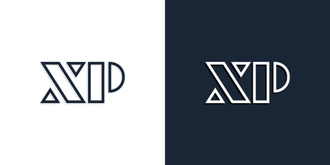 Abstract line art initial letters XP logo.