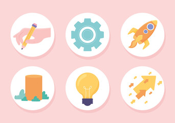 progress success icon set