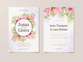 Naklejka na ściany i meble wedding invitation card with beautifull floral vector
