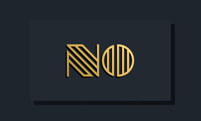 Elegant line art initial letter NO logo.