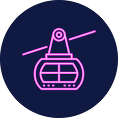 ropeway neon icon