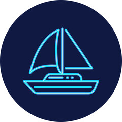 sailboat neon icon