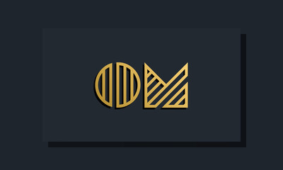 Elegant line art initial letter OM logo.