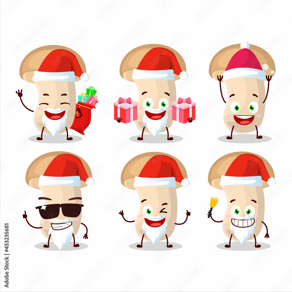 Wall mural Santa Claus emoticons with slice enokitake cartoon character