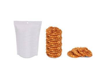 Stack of cookies isolated on a white background