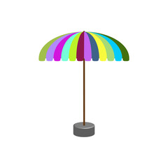 An umbrella icon from the sun and rain of different colors on a white background.