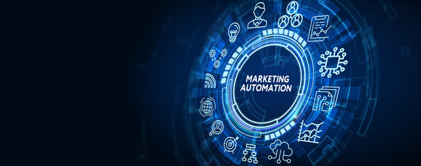 Obraz premium Planning marketing strategy. Business, Technology, Internet and network concept. Marketing automation
