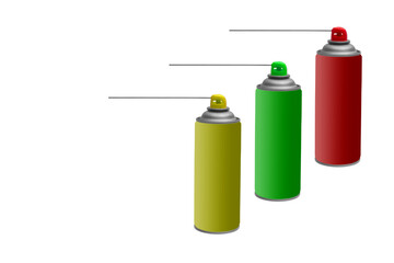 Aluminum spray insecticide can isolated on a white background. 