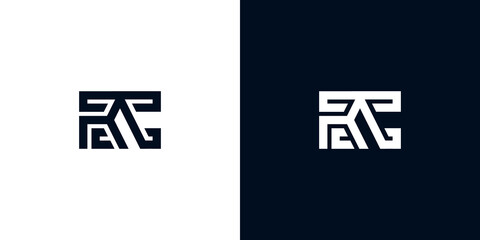 Minimal creative initial letters RC logo