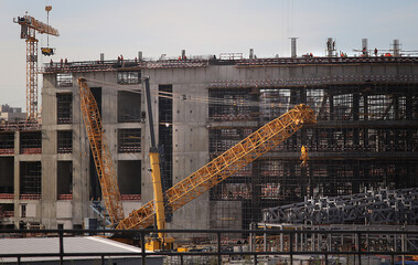 construction site with cranes