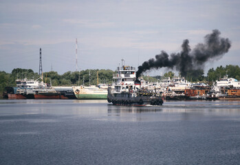 ship on the river