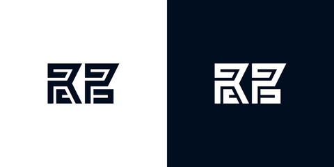 Minimal creative initial letters RP logo