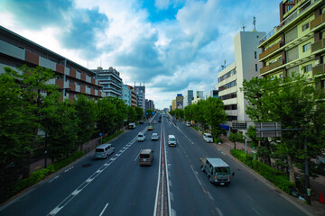 A downtown street at the avenue daytime wide shot