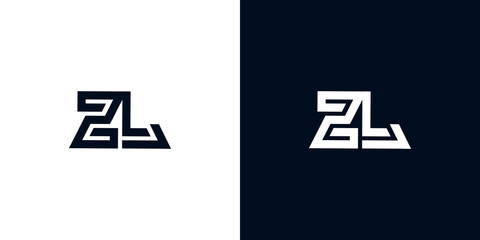 Minimal creative initial letters ZL logo