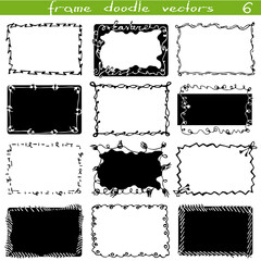 A set of decorative silhouettes of doodle frames.Rectangular sublimations. Ornaments, strokes, curls and lines. Gift design, packaging. Creating a mask in digital design.Halloween, New Year, Valentine