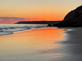 Fototapeta na wymiar sunset on salema beach