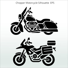 set of Chopper Motorcycle Silhouettes, line isolated or logo isolated sign symbol vector, outline and stroke style Collection of high-quality black style vector illustration,