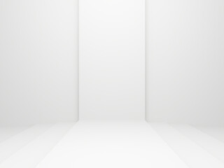3D white geometric stage