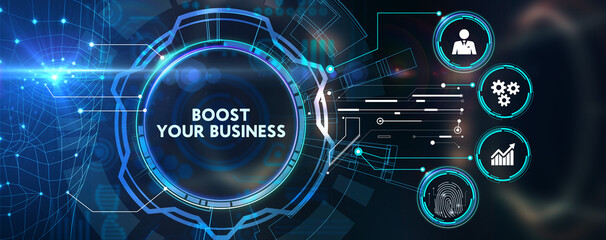 Business, Technology, Internet and network concept. the word: Boost your business