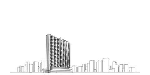 Cityscape, Modern City skyline, city silhouette, vector illustration in flat design