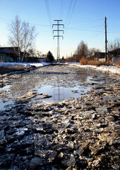 winter river in the city