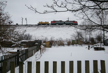 train in the snow