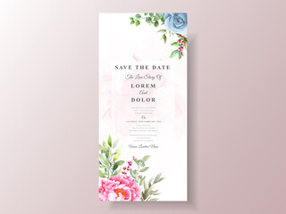 beautiful floral watercolor wedding invitation template
