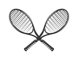 Lawn tennis rackets isolated on white background. Vector illustration