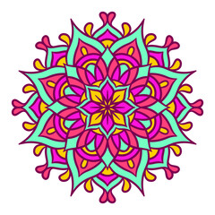 Ethnic Mandala Round Ornament Pattern With Colorful