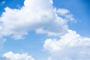 Bright and clear blue sky with clouds in sunny day