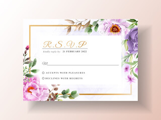 beautiful floral watercolor wedding invitation template