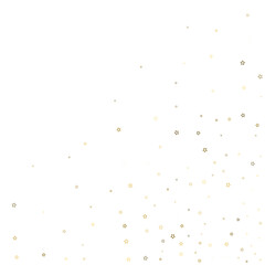 Gold Glitter Stars. Luxury Shiny Confetti.