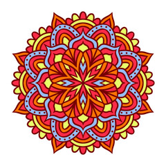Ethnic Mandala Round Ornament Pattern With Colorful
