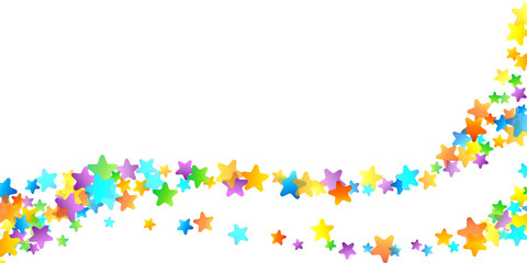 Rainbow Festive Confetti. Carnival Star Falling.