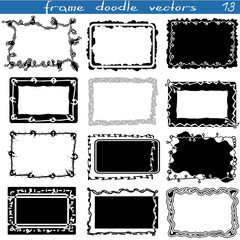 A set of decorative silhouettes of doodle frames.Rectangular sublimations. Ornaments, strokes, curls and lines. Gift design, packaging. Creating a mask in digital design.Halloween, New Year, Valentine