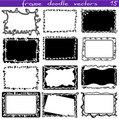 A set of decorative silhouettes of doodle frames.Rectangular sublimations. Ornaments, strokes, curls and lines. Gift design, packaging. Creating a mask in digital design.Halloween, New Year, Valentine