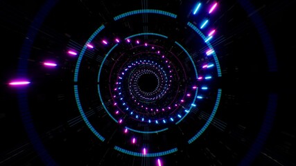 Spiral Neon Light Energy in the Futuristic Tunnel